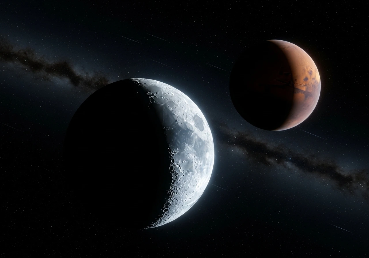 Space, Moon and Mars